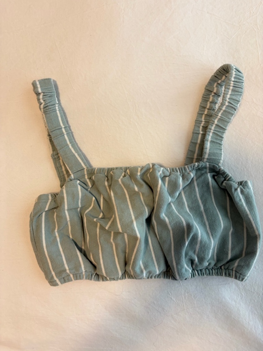 Madewell Sage Striped Cropped Tank